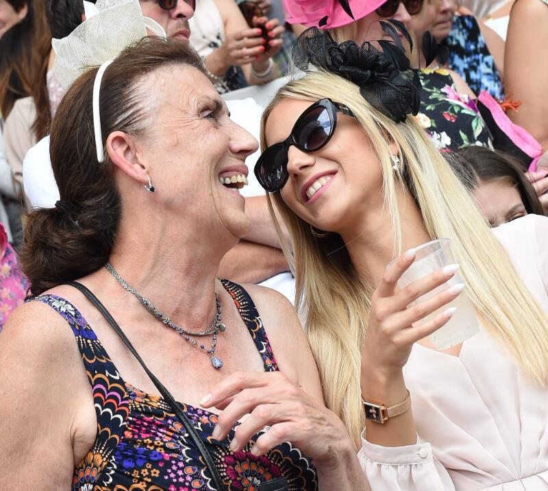 Two ladies enjoying their day at Hereford Races